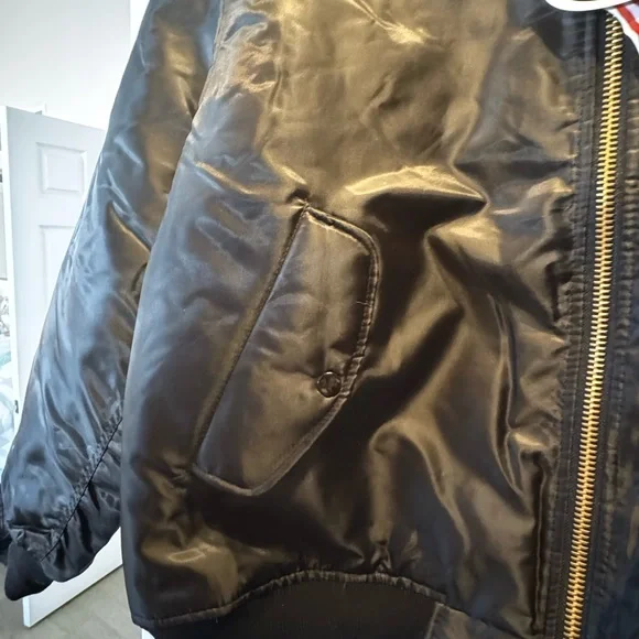 Black Bomber-Military Flight Jacket - Picture 3 of 5